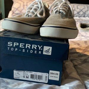 Sperry grey boat shoes